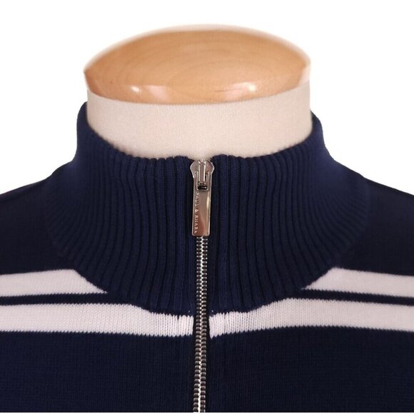 Paul & Shark Yachting Striped 1/2 Zip Sweater L Mens Navy Blue Collection $375 - Picture 3 of 15